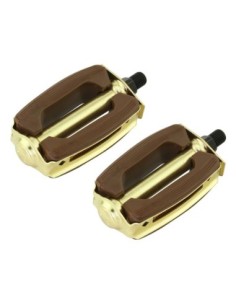 Krate Rubber Pedals 1/2 Brown/Gold.